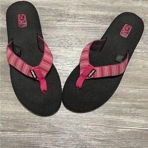 Teva Black and Red Striped Sandals